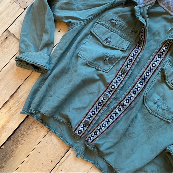 Free People Weekend Warrior Military Jacket Hood - Picture 6 of 14